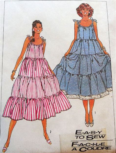 Simplicity 8069 Cool Tiered Sundress 1980s Vintage Pattern Easy
