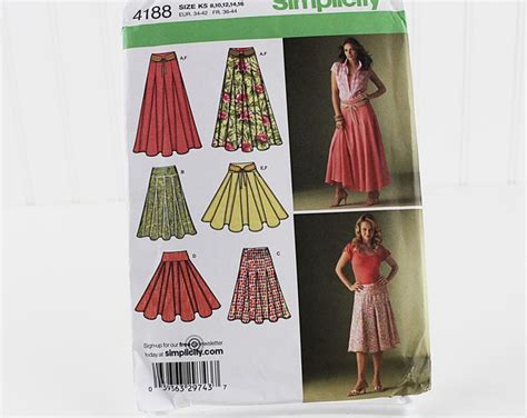 Simplicity Gored Skirt Pattern Uncut Sewing Pattern