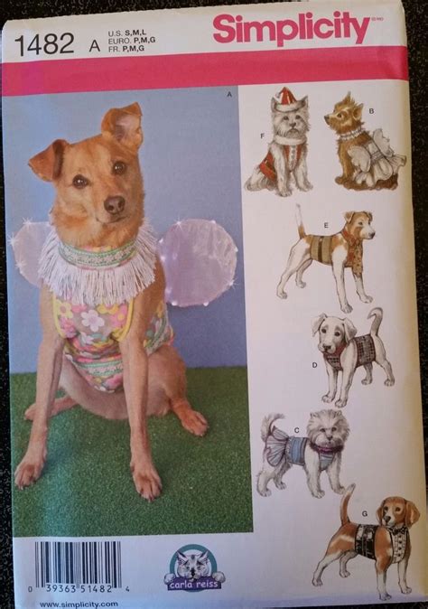 Simplicity Pattern 1482 Dog Clothes in 3 sizes NEW and Free Shipping