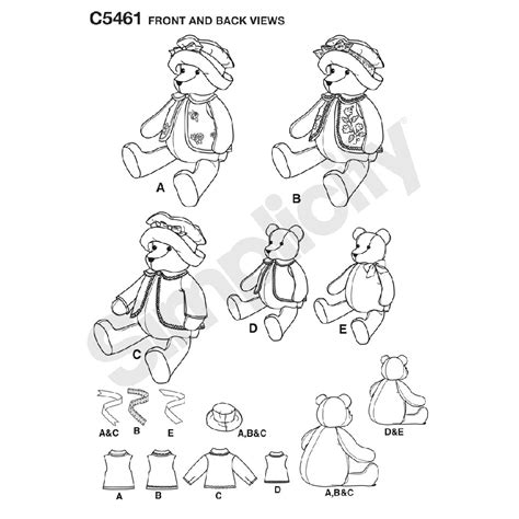 Simplicity Pattern C5461 Rare Bear Sewing Pattern