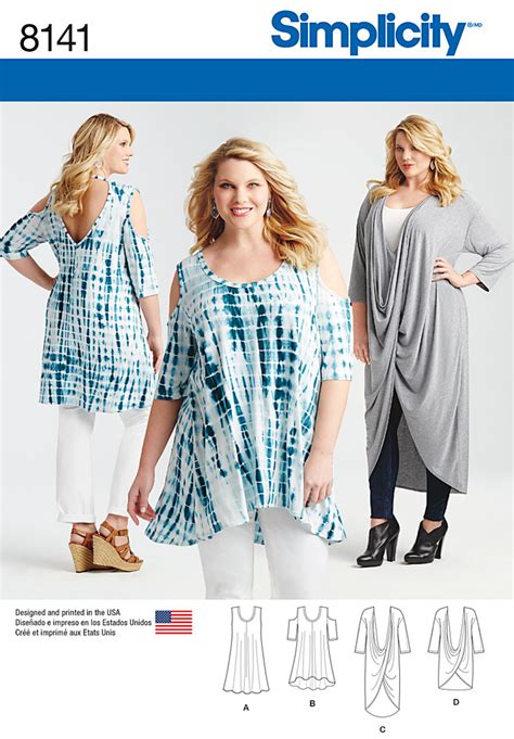 Simplicity Simplicity Pattern 8141 Plus Size Knit Tunics and Mini Dress