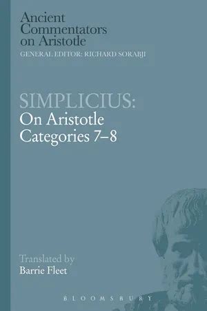 Simplicius On Aristotle Categories 7 8