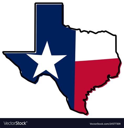 Simplified map texas outline with slightly Vector Image