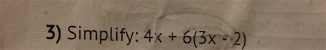 Simplify (4x − 6) + (3x + 6). - Brainly.com