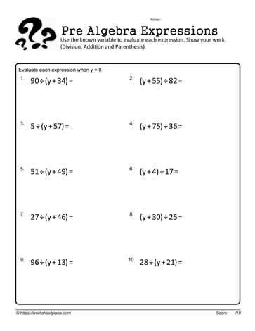 Simplify Each Expression Worksheets