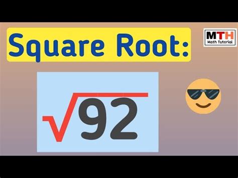 Simplify Square Root of 92 - Number Maniacs