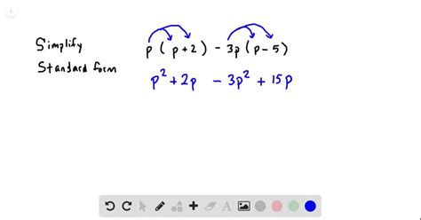 Simplify. Write in standard form. $$ t^2(t+1)-t\left(2 t^ Quizlet