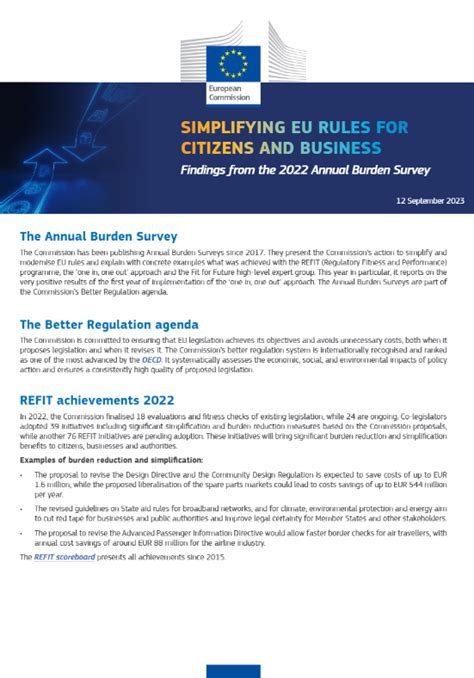 Simplifying EU rules for citizens and business: Findings from the 2022 Annual Burden Survey