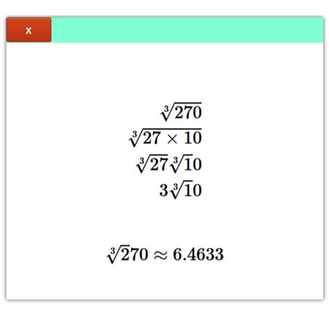 Simplifying Radicals Calculator