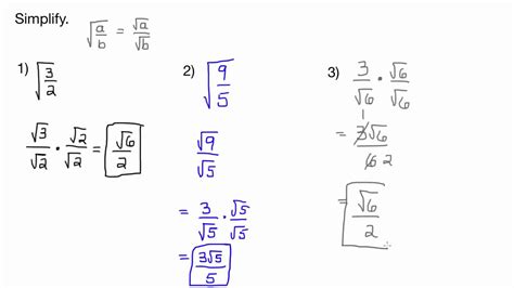 Simplifying Radicals in FractionsSquare RootNo VariablesEASY YouTube