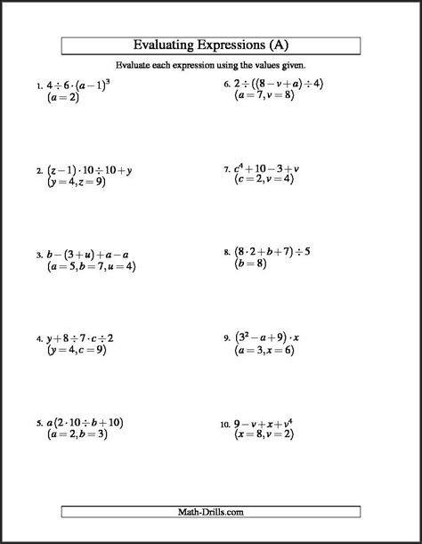 Simplifying Rational Expressions Worksheet