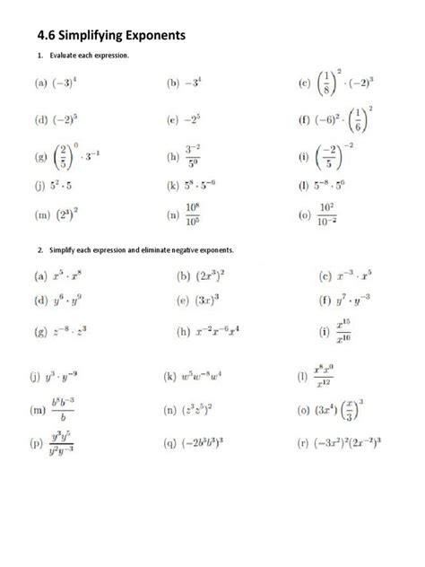 Simplifying exponents worksheet with answers pdf.  This worksheet will help you improve yo...