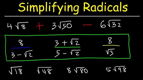 We have simplifying radicals, adding and subtracting radical expres