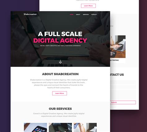 Simplistic Creative Agency Website Template Free PSD Download PSD