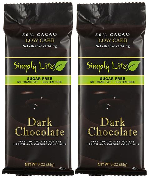 Simply Lite Chocolate Bar - Dark Chocolate - 50 Percent Cacao - 3 oz