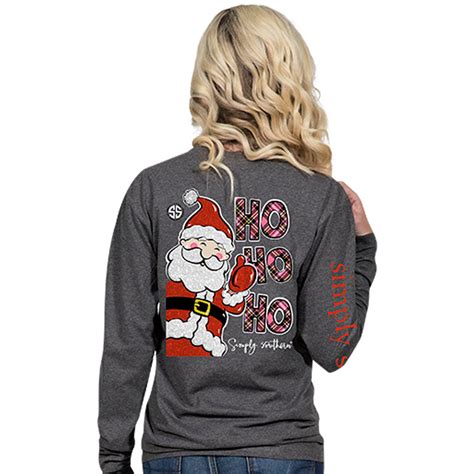 Simply Southern Christmas Santa Ho Ho Ho LS shirt