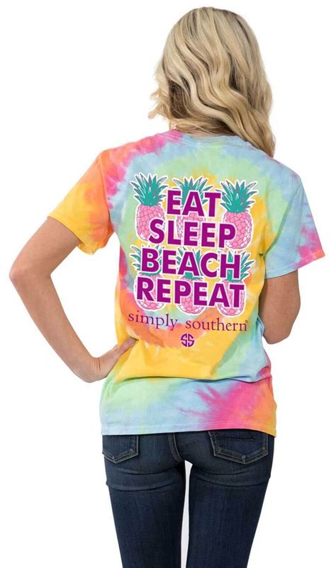 Simply Southern Eat, Sleep, Beach, Repeat Screen Printed Pocket …