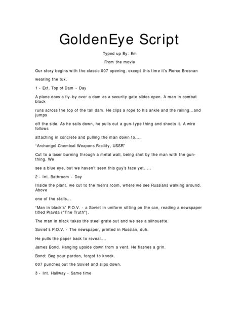 SimplyScripts » Goldeneye screenplay