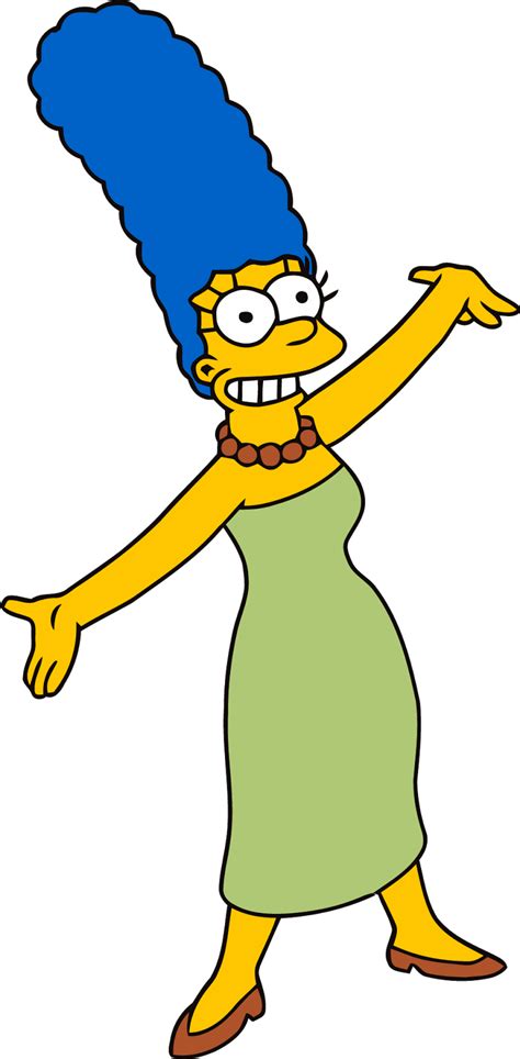 Simpson marge. Marjorie Jacqueline "Marge" Simpson (née Bouvier) (Born March 19) is the homemaker and matriarch of the Simpson family. She is also one of the five main characters in The Simpsons TV series. She and her husband Homer have three children: Bart , Lisa , and Maggie . 