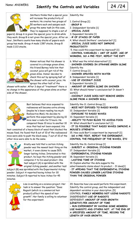 Simpsons Variable Teaching Resources TPT