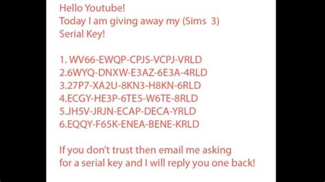 Sims 3 keys