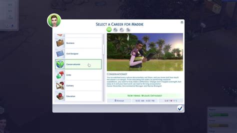 Sims 4 Conservationist Career