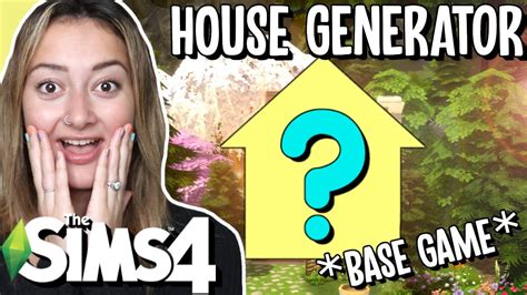 Sims 4 Using A HOUSE Generator To Build😱*BASE GAME ONLY EDITION*Sims 4