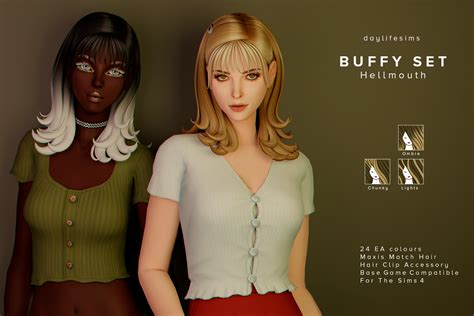 Sims 4 finds — BUFFY HAIR SET - Hellmouth