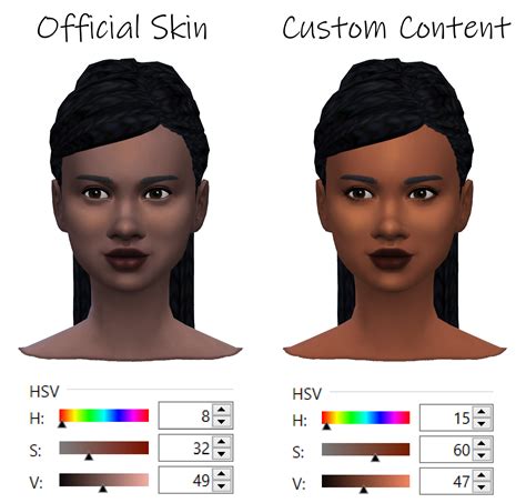 Sims 4 skin tone cc. 2. Cloud Skin Tones by disorganized. 52 glowing skin tones based on EA’s but without the ashy grey tint to them. See all the shades (and download this black hair CC) here. 3. Lightside & Darkside Skin Colours by Peacemaker_IC. A small collection of 5 light and 5 dark skin tones in deep, rich hues. 