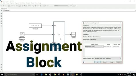 Simulink assignment block.  When using the Assignment block in normal mod...
