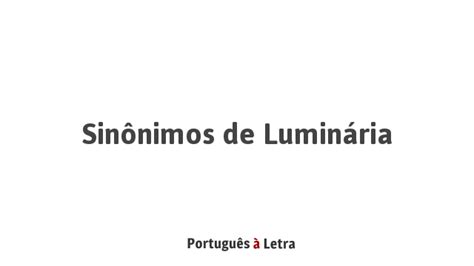 Sinônimo de Luminária - Sinônimos