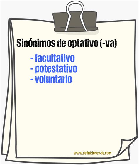 Sinônimo de Optativo - Sinônimos