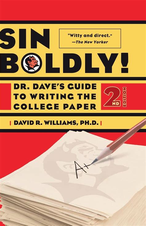 Sin boldly dr daves guide to writing the college paper. - Manuali di riparazione per macchine da cucire singer 776.