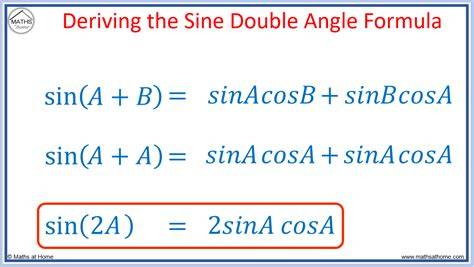 Sin double angle formula.  Formulae for multiple angles.  The double angle fo...