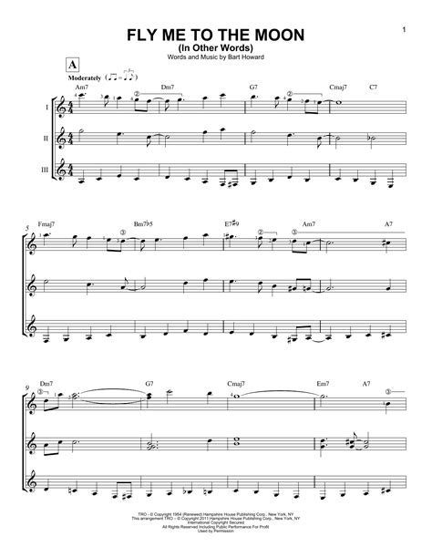 Sinatra Fly Me To The Moon (In Other Words) sheet music for solo