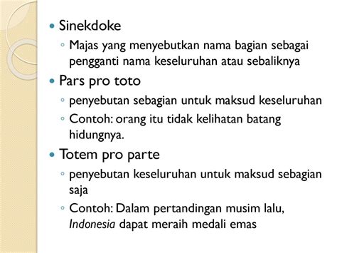 Singapore senin 14 januari 2019. Contoh majas sinekdoke pars.