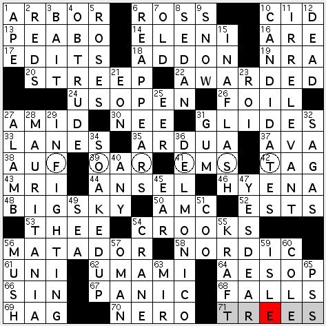 Find the latest crossword clues from New York Times Crosswords, LA Times Crosswords and many more. Crossword Solver. Crossword Finders. Crossword Answers. Word Finders. ... PEABO R&B singer Bryson (5) New York Times: Aug 22, 2017 : 3% MCCOO R&B singer Marilyn (5) Premier Sunday: Jul 9, 2017 : 3% …. 