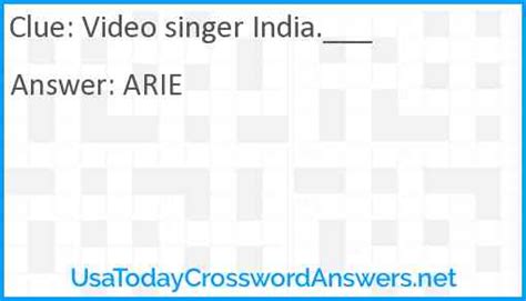 Singer india. crossword. Now, let's get into the answer for Singer India.— crossword clue most recently seen in the Eugene Sheffer Crossword. Singer India.— Crossword Clue … 