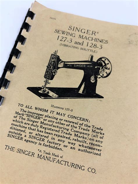 Singer sewing machine 127 instruction manual. - Tavole e indici generali dei primi cento volumi dei volumi 101-200 di studi e testi..