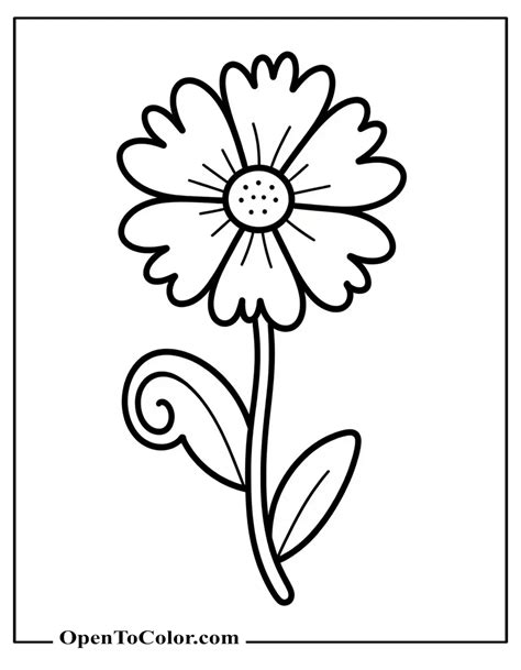 Single Flower Coloring Pages