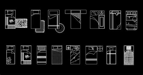 Single bed cad block dwg free 2d - CADBlocksDWG