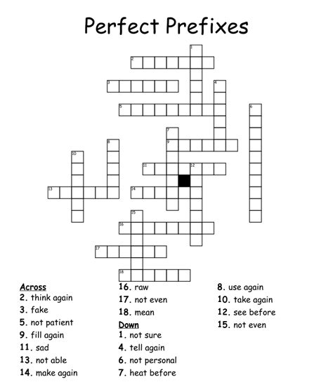 Singular prefix crossword. USA daily crossword fans are in luck—there’s a nearly inexhaustible supply of crossword puzzles online, and most of them are free. With these 10 sites, you can find free easy cross... 