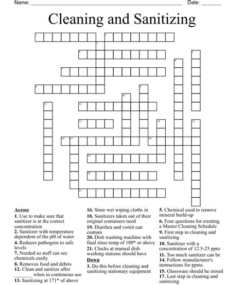 Sink cleaning brand crossword. The Crossword Solver found 30 answers to "Canine cleaning brand", 5 letters crossword clue. The Crossword Solver finds answers to classic crosswords and cryptic crossword puzzles. Enter the length or pattern for better results. Click the answer to find similar crossword clues . Enter a Crossword Clue. 