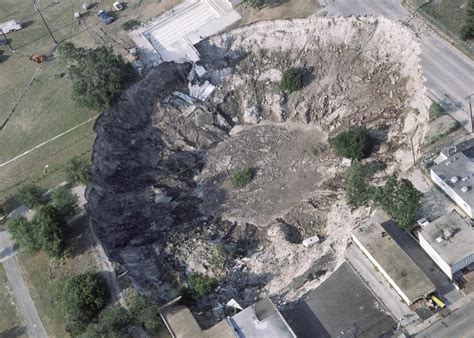 A cavernous sinkhole that appeared suddenly in 2013