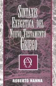Sintaxis exegetica del nuevo testamento griego / exegetical sintax of the greek n. - 2000 chrysler 300m lhs concorde and intrepid workshop service repair manual download.