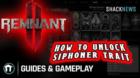 Siphoner trait remnant 2. Welcome to the official community-driven subreddit for Remnant 2, and other related Gunfire Games titles. Please familiarize yourself with our sidebar rules & any community resources to help you enjoy your time here. ... Freeing the baby gets you the siphoner trait. Returning her to the mother gets you the blessed amulet which requires that ... 