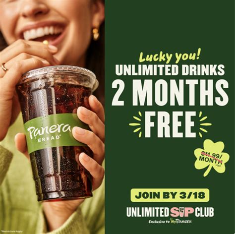 Panera Bread is offering 3 months of sip club for $1