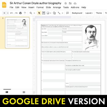 Sir Arthur Conan Doyle Author Study Biography Worksheet ... - TPT