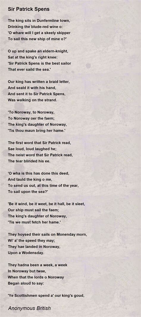 Sir patrick spens poem