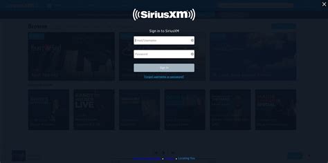 Sirius streaming login. Make payment online as a guest, no need to register or sign in. Whether you choose to listen on your car radio and/or stream with the SXM App, we have a plan for you. Lost service or missing channels? Reset your radio by sending a refresh signal. 